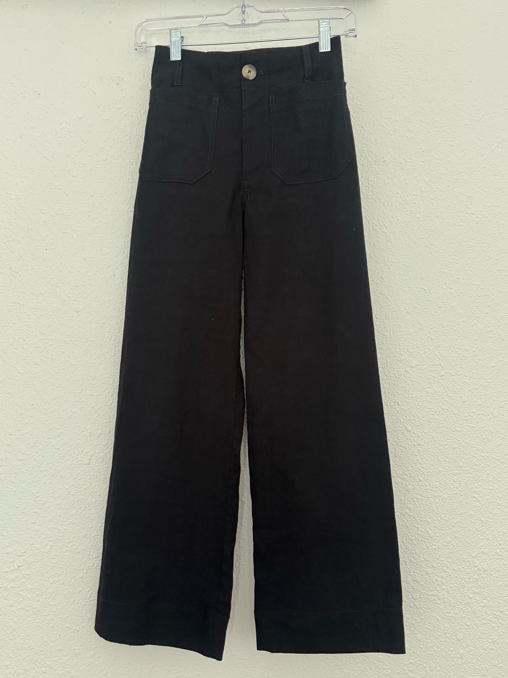 Anthropologie Maeve The Colette High Rise Wide-Leg Black Pants Trousers